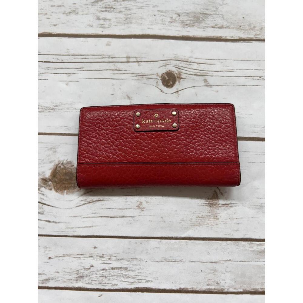 Kate Spade Red‎ Leather Wallet with Zip Pocket